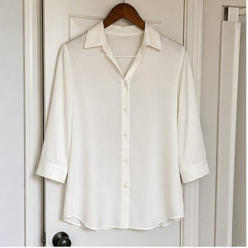 Ivory Tie Neck Blouse